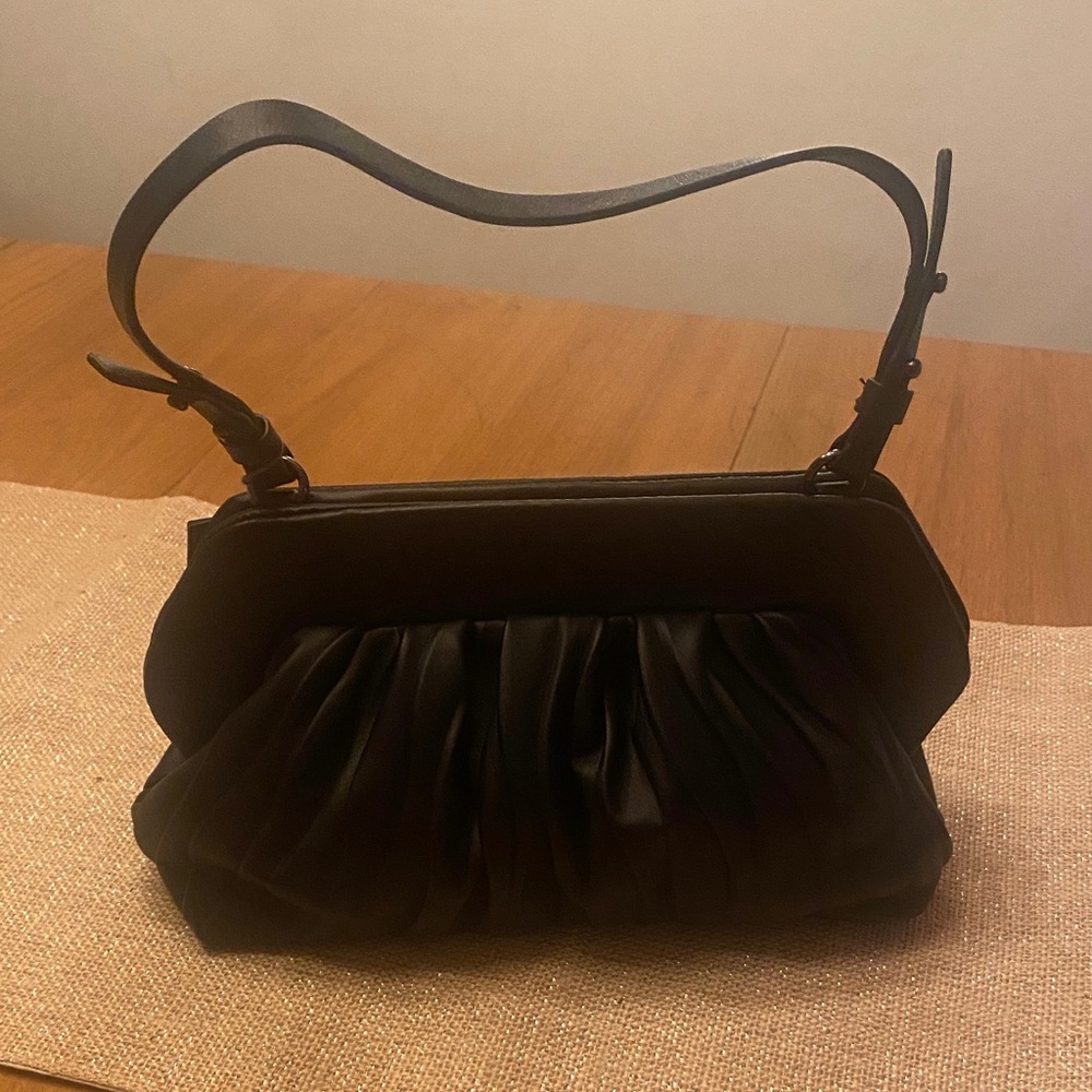 Vince Camuto Black Gathered Shoulder Bag